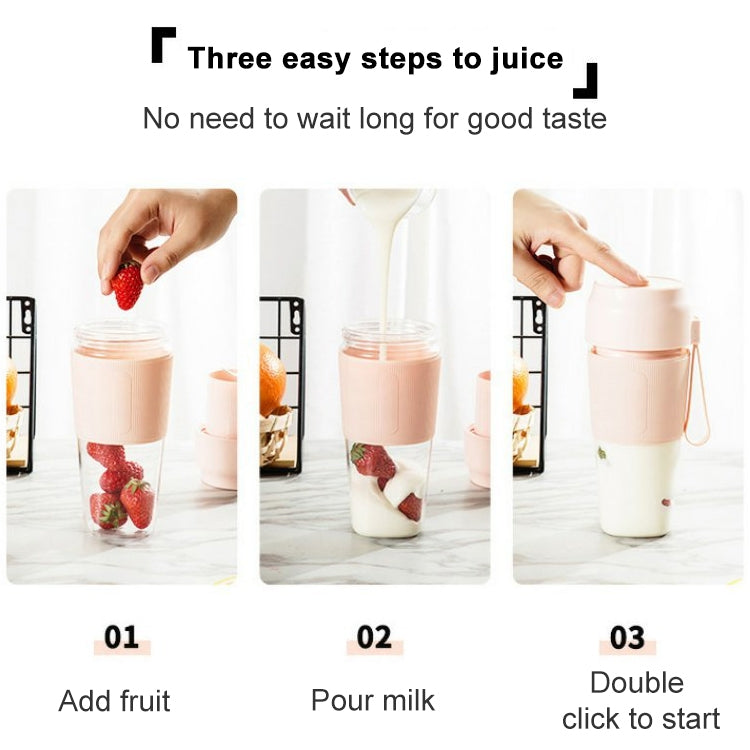 Portable Juicer Mini Electric Blender Portable Juicer, Style 2 (Pink), Style 2 (Navy Blue)