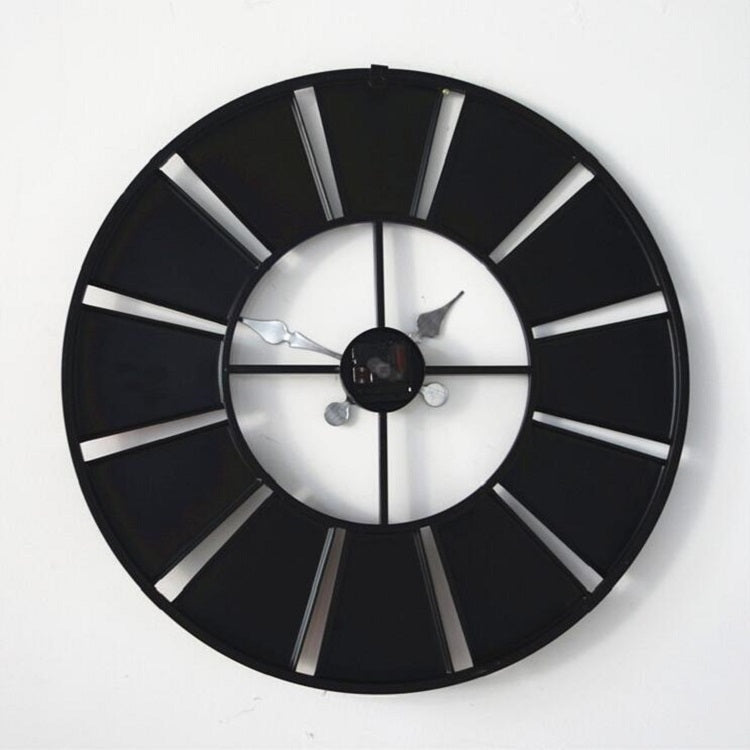 Digital Round Retro Wall Clock Creative License Plate Wrought Iron Decorative Clock, Round Retro Wall Clock