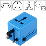 World-Wide Universal Travel Concealable Plugs Adapter with & Built-in Dual USB Ports Charger for US, UK, AU, EU