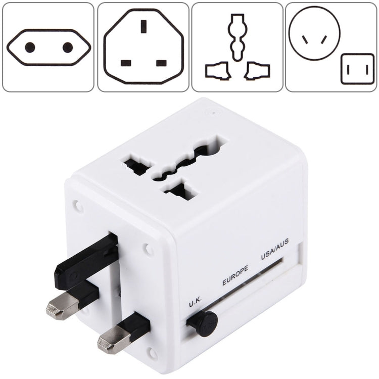 World-Wide Universal Travel Concealable Plugs Adapter with & Built-in Dual USB Ports Charger for US, UK, AU, EU