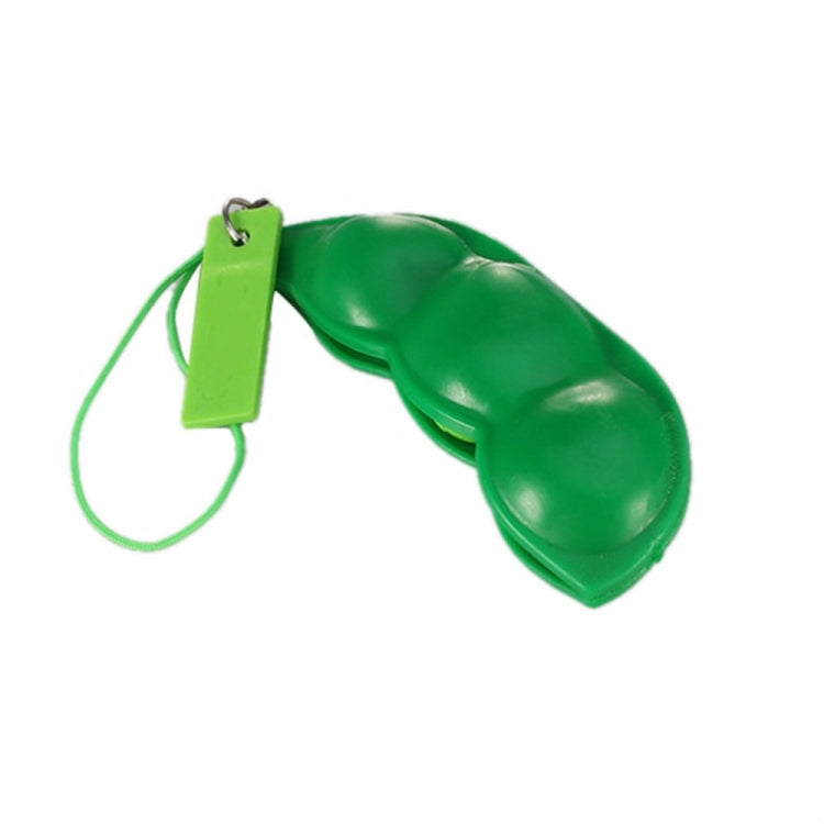 3 PCS Creative Extrusion Pea Soybean Stress Relief Toy Key Pendant, Random Expression Delivery, Extrusion Pea