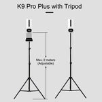 K9 Pro Plus Handsfree Non-contact Body Thermometer + 1000ml Automatic Non-contact Liquid Soap Dispenser with Base Mount, 15 Languages Voice Broadcast, K9 Pro Plus
