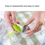 Stainless Steel Leaf Shape Silicone Tea Bag Tea Strainers, Rose Red, Baby Blue