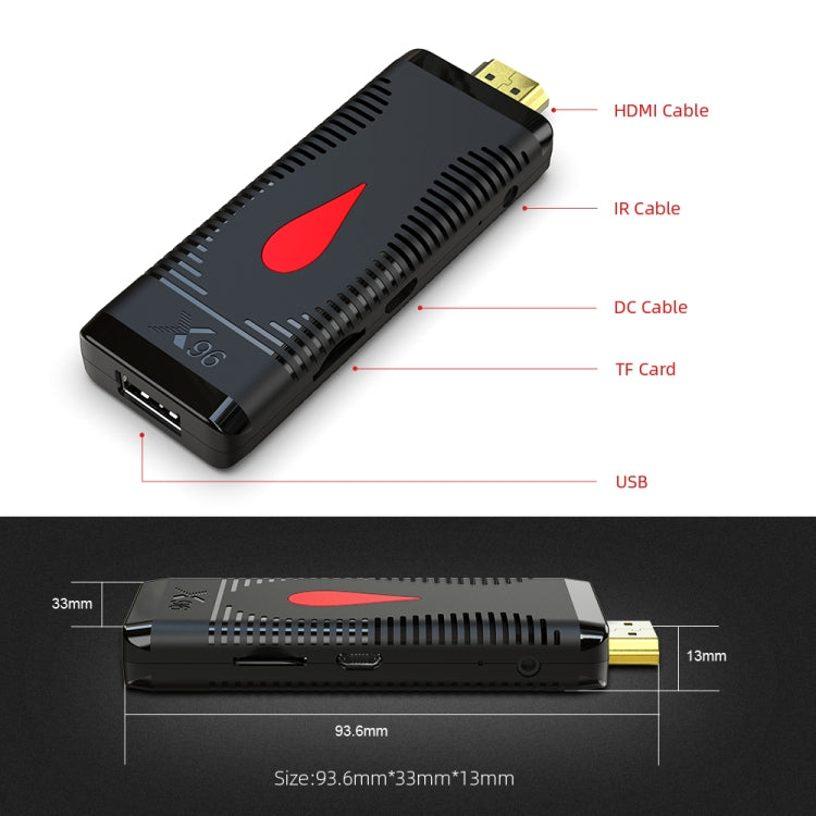 X96 S400 Android 10.0 Mini TV Stick, Allwinner H313 Quad Core ARM Cortex A53, 1GB + 8GB, Support WiFi, HDMI, TF Card, USB, 1GB+8GB