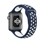 For Apple Watch Series 10 42mm / 9&8&7 41mm / SE 3&SE 2&6&SE&5&4 40mm / 3&2&1 38mm Fashionable Classical Silicone Sport Watch Band(Grey White), WA1230A, WA1230B, WA1230BG, WA1230BH, WA1230BL, WA1230BM, WA1230BR, WA1230BY, WA1230C, WA1230D, WA1230DW    ...