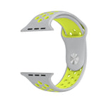 For Apple Watch Series 10 42mm / 9&8&7 41mm / SE 3&SE 2&6&SE&5&4 40mm / 3&2&1 38mm Fashionable Classical Silicone Sport Watch Band(Grey White), WA1230A, WA1230B, WA1230BG, WA1230BH, WA1230BL, WA1230BM, WA1230BR, WA1230BY, WA1230C, WA1230D, WA1230DW    ...