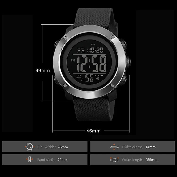 SKMEI 1416 Multifunctional Outdoor Fashion Noctilucent Waterproof Steel Ring Digital Watch, Steel Ring, 1416 Steel Ring