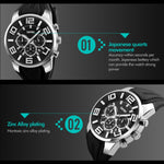 SKMEI 9128 Fashion Multifunctional 3D Large Dial Sports Wristwatch 30m Waterproof Quartz Watch