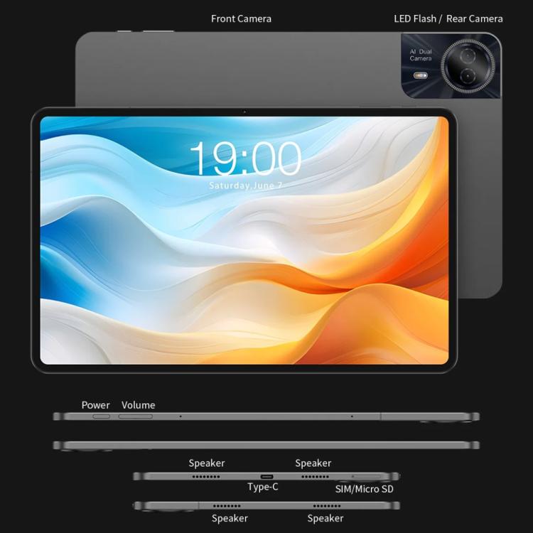 Teclast T60 Pro 4G LTE Tablet PC, 8GB+128GB, 12 inch Android 15 MediaTek Helio G99 Octa Core, Support Dual SIM, T60 Pro