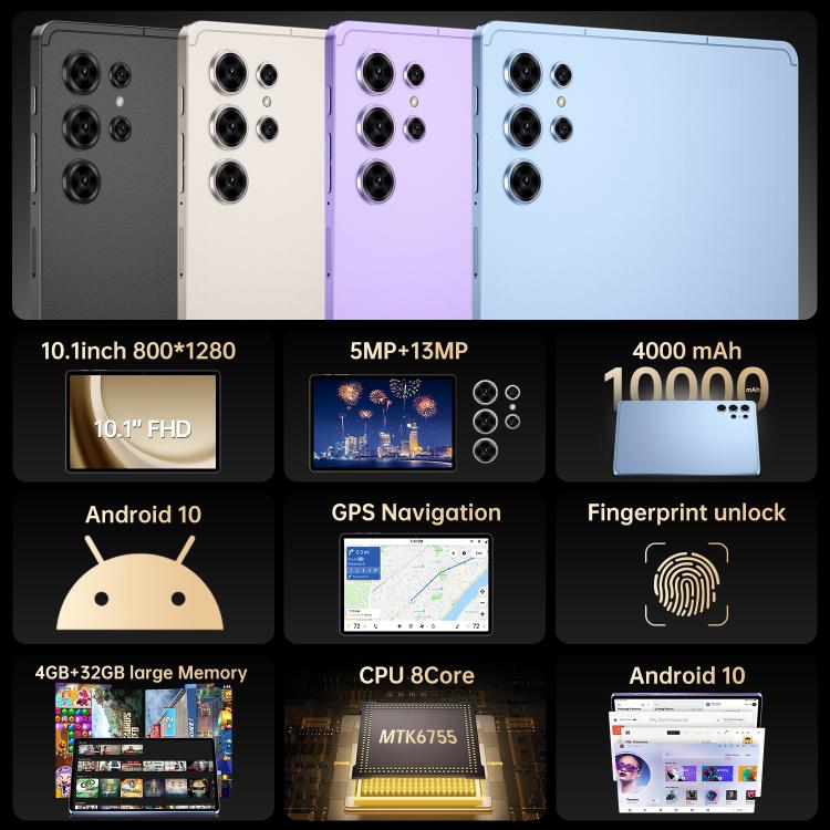 Pad 25 Ultra 10.1 inch 4G LTE Tablet PC, 4GB+32GB, Android 10 MTK6755 Octa Core, UK Plug, UK Plug
