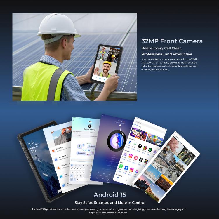 OUKITEL RT10 5G Network IP68/IP69K Rugged Tablet, 12GB+512GB, 11 inch Android 15 MTK Dimensity 7400X Support Dual SIM, EU Plug, RT10 12GB+512GB
