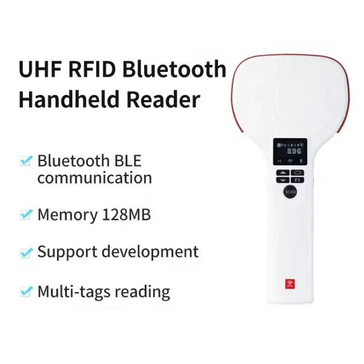 قارئ بلوتوث محمول يدوي بتقنية RFID UHF لمسافة طويلة، الطراز: قياسي، قياسي، قابس الاتحاد الأوروبي، قياسي، قابس الولايات المتحدة، قياسي، قابس المملكة المتحدة