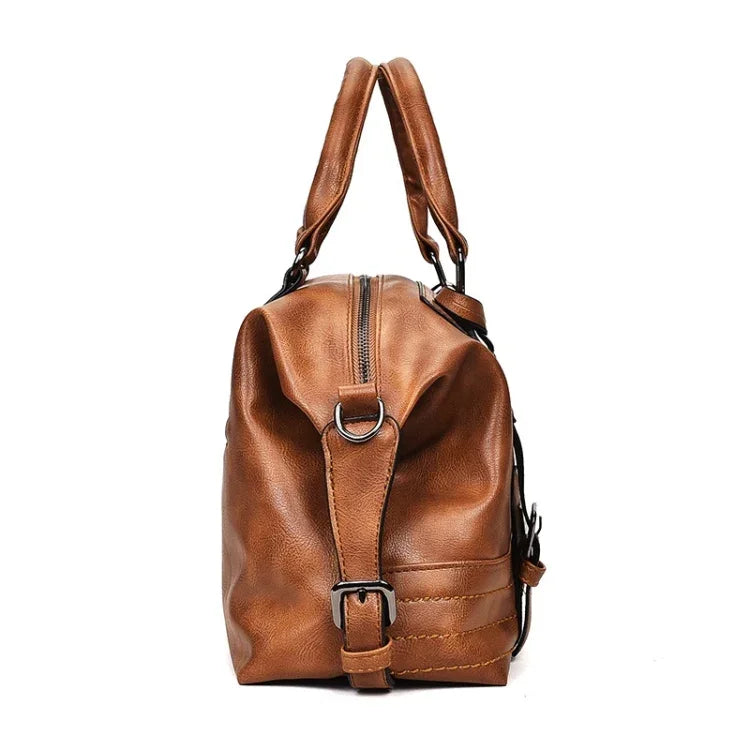 Fashion Casual Retro Oil PU Shoulder Bag Ladies Handbag Messenger Bag