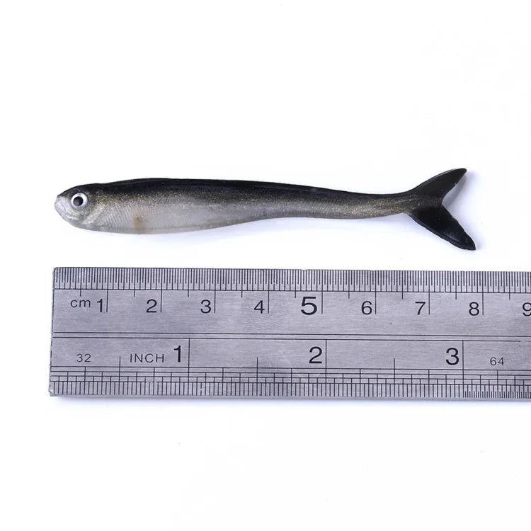HENGJIA SO101 10 PCS 8cm/2.4g Loach Soft Bait Two-color Small Fish Road Soft Fishing Lure for Sea Fishing