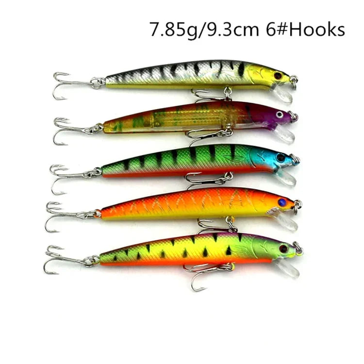 HENGJIA Set002 43 PCS Sequin Set Metal Sequins False Bait Fresh Sea Bass Fishing Bait Set, Length: 5 to 10.5cm, Boxed