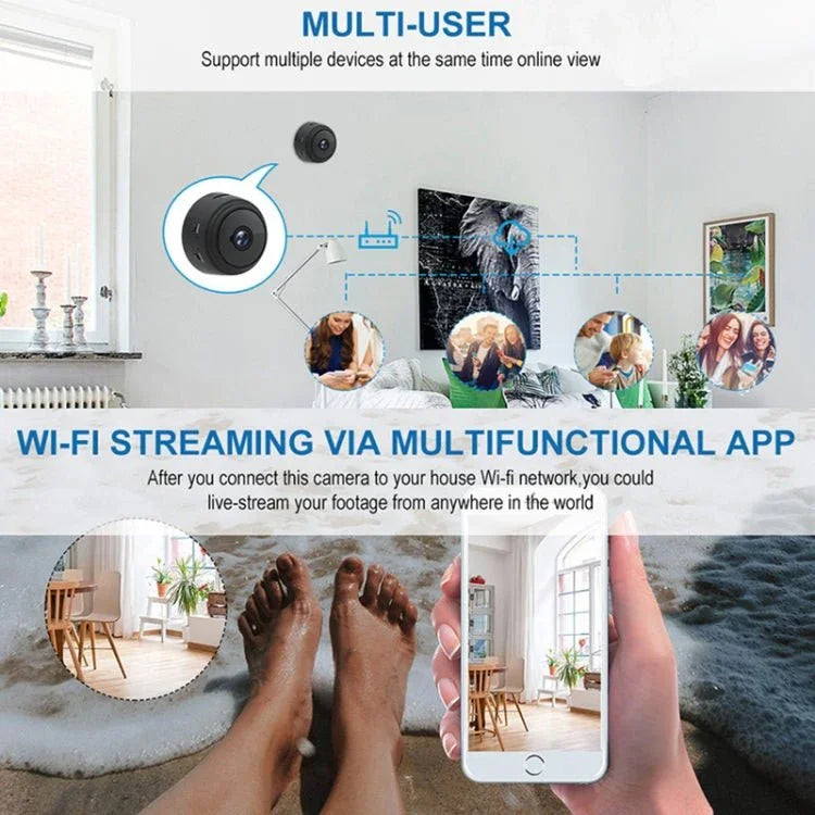 A9+ 1080P WiFi Remote Wireless Camera, Support Night Vision & Motion Detection & TF Card, Broadcom Bluetooth Solution - Trustpick