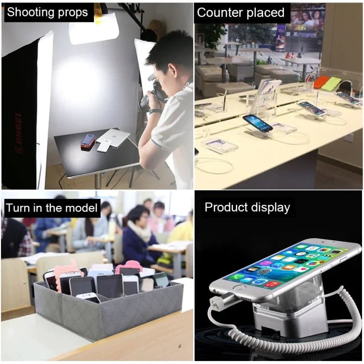Aluminum Shell Cylindrical Display Stand Digital Magnetic Security System Burglar Alarm / Anti - theft Alarm Display Holder for iPhone & iPod & iPad with 8 Pin Port - Trustpick