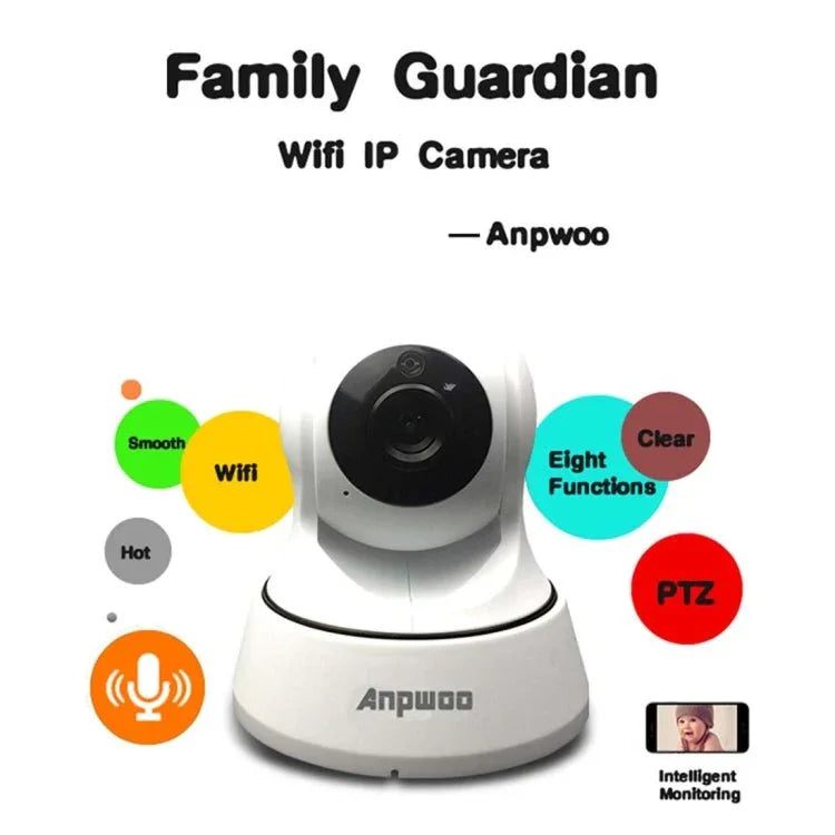 Anpwoo YT002 Ingenic T10 720P HD WiFi IP Camera with 11 PCS Infrared LEDs, Support Motion Detection & Night Vision & TF Card(Max 64GB) - Trustpick