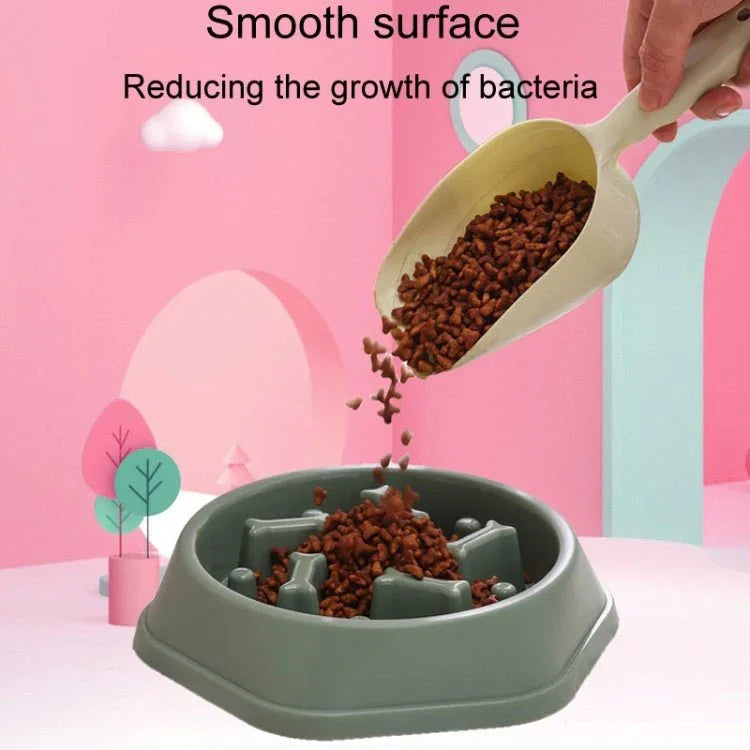 Bone Shape Dog Slow Food Bowl Dog Food Pot Pet Feeder - Trustpick