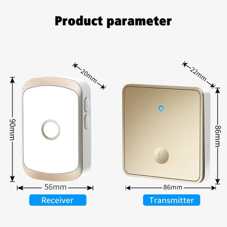 CACAZI FA50 1 For 1 Push - button Self - generating Wireless Doorbell - Trustpick