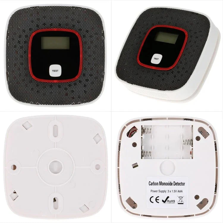 Carbon Monoxide Detector Gas Alarm Sensor Poisoning Gas Tester Human Voice Warning Detector with LCD Display - Trustpick