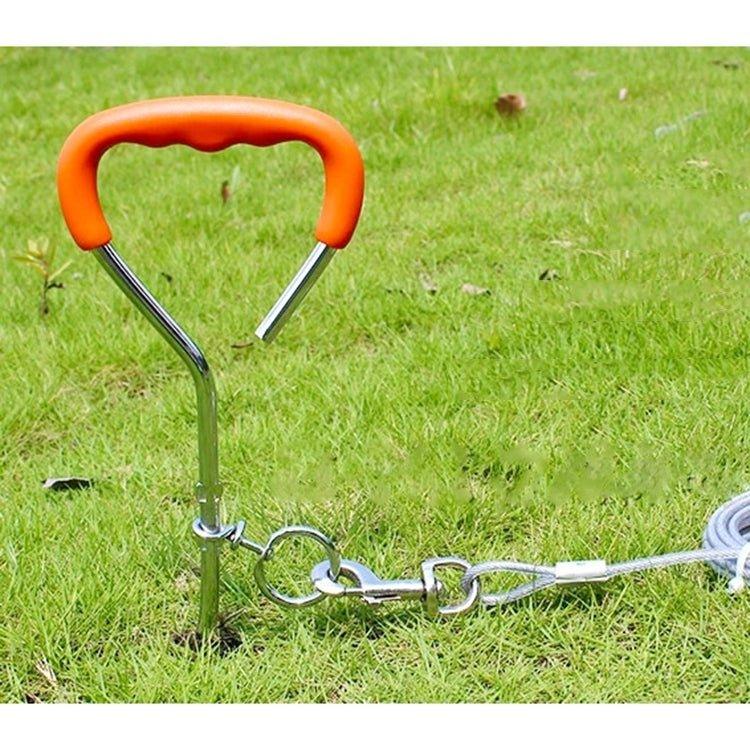 Dog Pile Fixation Spiral Nail with Handle For Medium Small Dog Long Training Outdoor, Size: 45cm*9mm - Trustpick