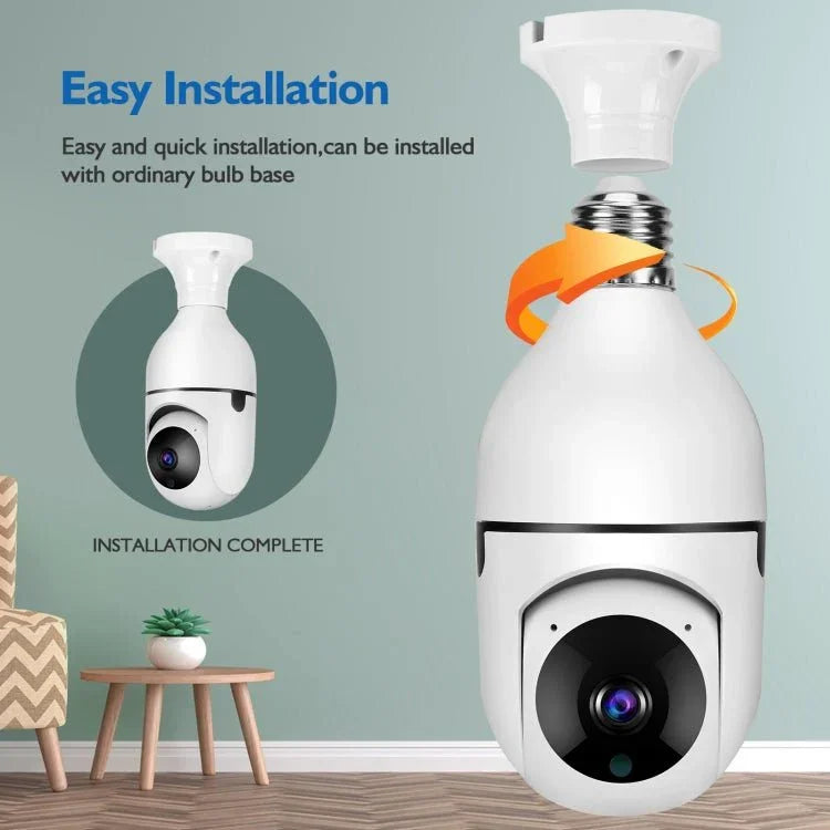 DP17 2.0 Million Pixels Dual Light Source Smart Dual - band WiFi 1080P HD Outdoor Network Light Bulb Camera, Support Infrared Night Vision & Two - way Audio & Motion Detection & TF Card - Trustpick