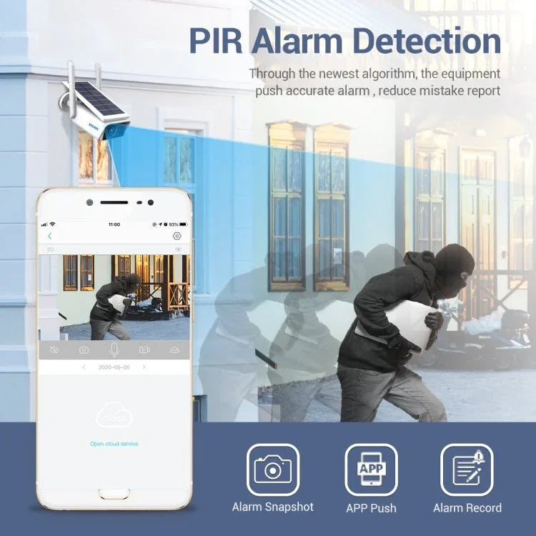 ESCAM QF180 H.265 3MP Solar Wifi IP Camera, Without Battery - Trustpick