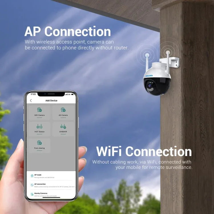 ESCAM QF300 3MP Smart WiFi IP Camera Support AI Humanoid Detection/Auto Tracking/Cloud Storage/Two - way Voice Night Vision - Trustpick