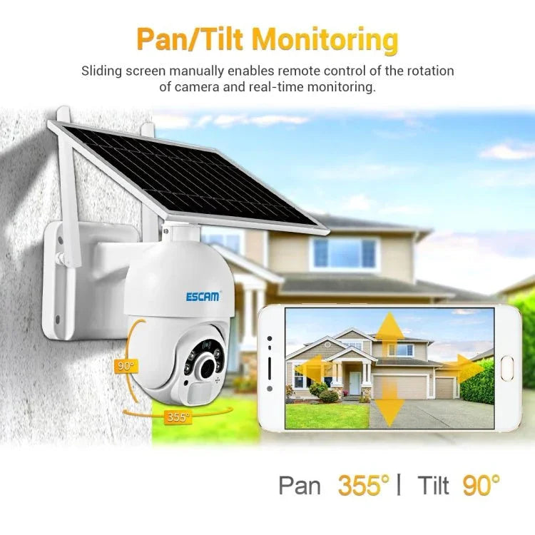 ESCAM QF450 HD 1080P 4G EU Version Solar Powered IP Camera without Memory, Support Two - way Audio & PIR Motion Detection & Night Vision & TF Card - Trustpick