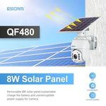 ESCAM QF480 US Version HD 1080P IP66 Waterproof 4G Solar Panel PT IP Camera with Battery, Support Night Vision / Motion Detection / TF Card / Two Way Audio - Trustpick