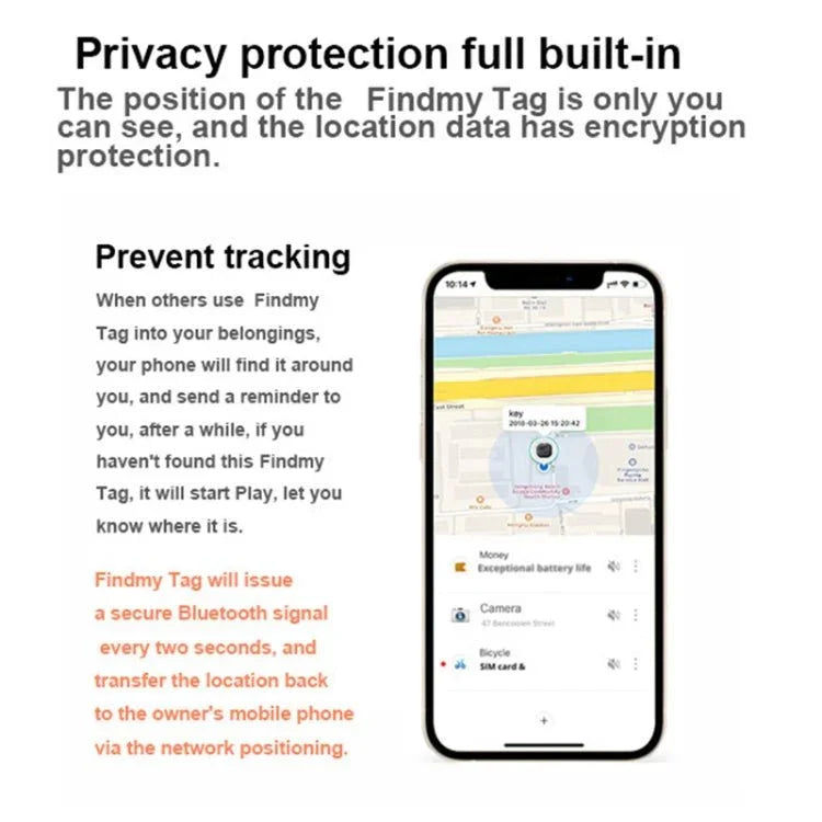 Findmy Tag Square Smart Bluetooth Anti - lost Alarm Locator Tracker - Trustpick