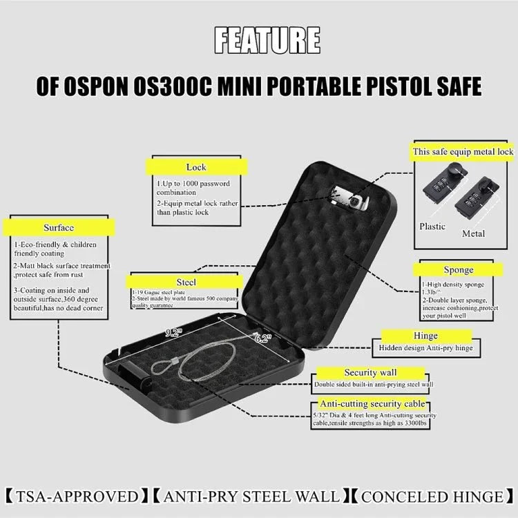 Fingerprint / Password Metal Anti - theft Car Safety Box Valuables Storage Safety Box - Trustpick