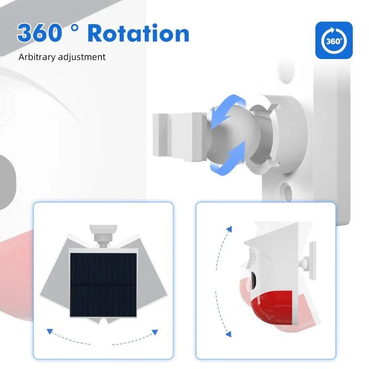 Infrared Motion Detector Solar Outdoor PIR Wireless Strobe Siren Detector Sound Alarm - Trustpick