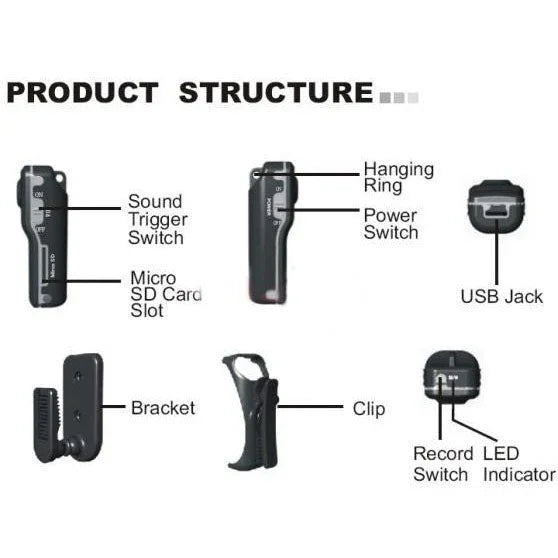 MD80 3 in 1 Mini Digital VIDEO Camera Camcorder POCKET DV with 720*480 pixels, Viewing Angle: 60 Degree - Trustpick