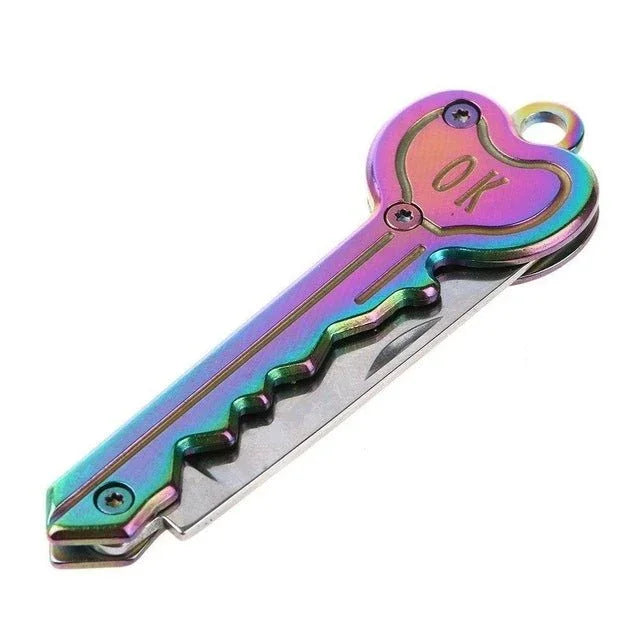 Mini Key Knife Tactical Camp Outdoor Keyring Ring Keychain Fold Self Defense Security Multi Tool - Trustpick