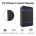 N15K - 2T1 - B 110dB IP55 Waterproof Wireless Doorbell, Receiver x 1 and Transmitter x 2, US Plug - Trustpick