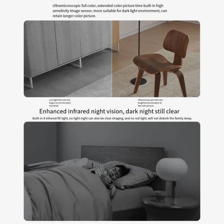 Original Xiaomi Mijia Smart Camera 3 PTZ Version 3K AI Detection Baby Monitor 5MP 360 Degree View Webcam Day & Night Work Infrared Night Vision, With US Plug Adapter - Trustpick