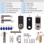 OS8818 Password + Key + Sensor Card Zinc Alloy Electronic Door Lock Touch Screen Electronic Code Lock - Trustpick