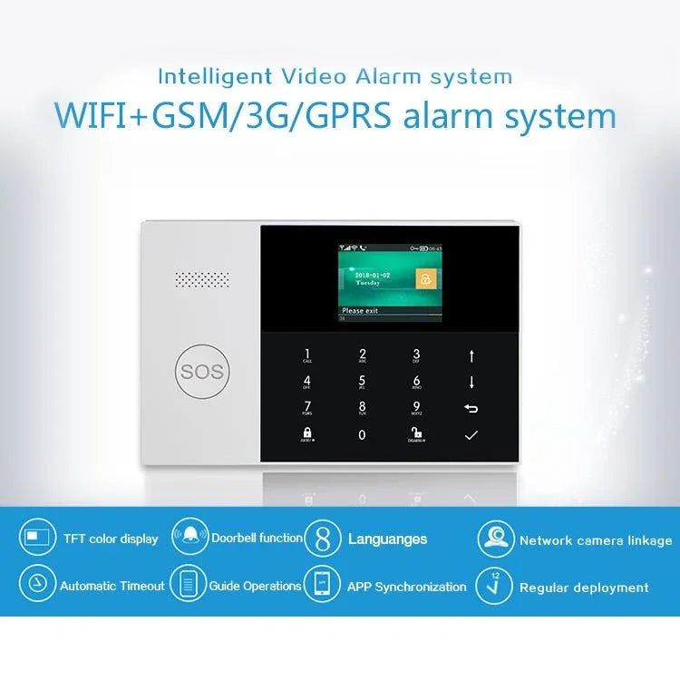 PG - 105 - GSM GSM/GPRS + WiFi Intelligent Alarm System with Touch Keypad & LCD Screen & RFID Function, EU Version - Trustpick