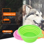 Portable Stretchable Silicon Food Feeder Dish Serving Bowl Water Container for Cat Dog Pet (Random Color Delivery) - Trustpick
