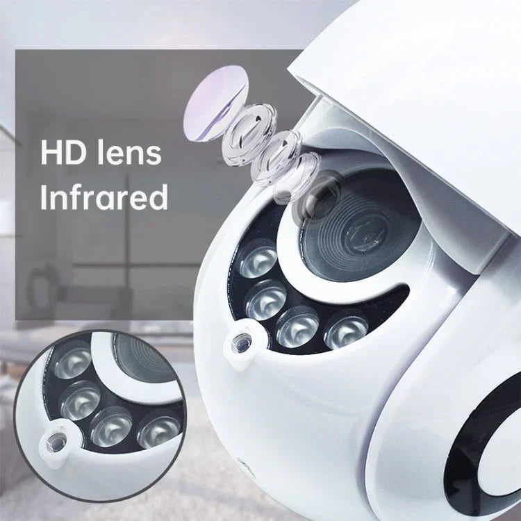 PTZ Control 355 Degree Rotation Infrared WiFi Smart Dome Camera, Two - Way Voice Intercom Monitor - Trustpick