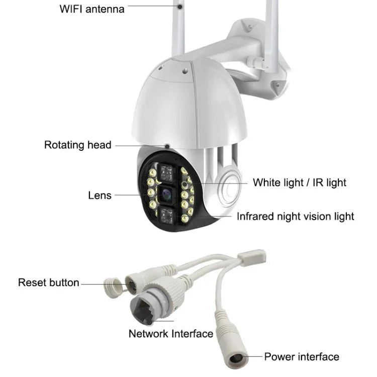 Q20 Outdoor Mobile Phone Remotely Rotate Wireless WiFi HD Camera, Support Three Modes of Night Vision & Motion Detection Video / Alarm & Recording, UK Plug - Trustpick