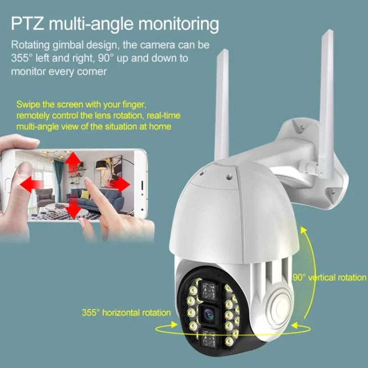 Q20 Outdoor Mobile Phone Remotely Rotate Wireless WiFi HD Camera, Support Three Modes of Night Vision & Motion Detection Video / Alarm & Recording, UK Plug - Trustpick