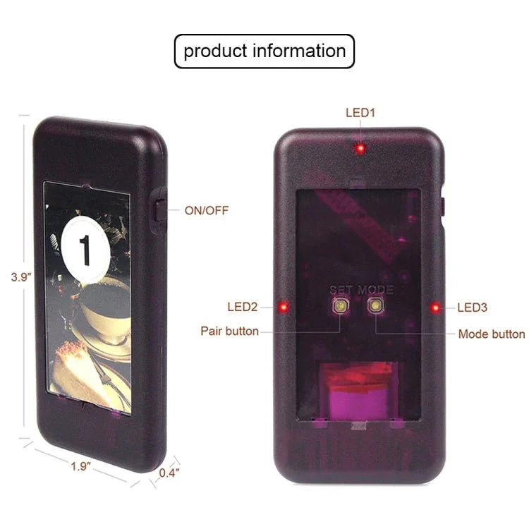QC100 999 Channel Restaurant Wireless Paging Queuing Calling System with 20 Call Coaster Pagers, US Plug - Trustpick
