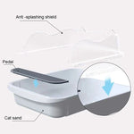 Semi - closed Cat - ear Baffle Cat Litter Basin Deodorization Cat Toilet - Trustpick
