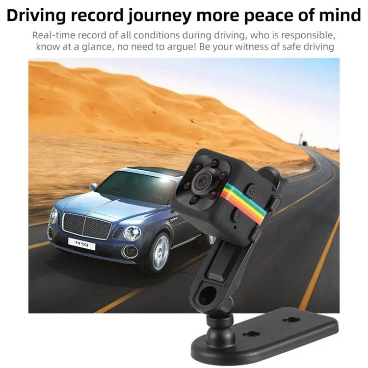 SQ11 Mini DV HD 480P 6 LEDs Sport Recorder Camera with Holder, Support Monitor Detection & IR Night Vision & TF Card - Trustpick