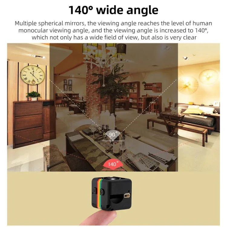 SQ11 Mini DV HD 960P 6 LEDs Sport Recorder Camera with Holder, Support Monitor Detection & IR Night Vision & TF Card - Trustpick