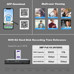 SriHome NVS005 - POE030 3MP HD 4 - CH POE Camera Network Video Recorder Kit - Trustpick
