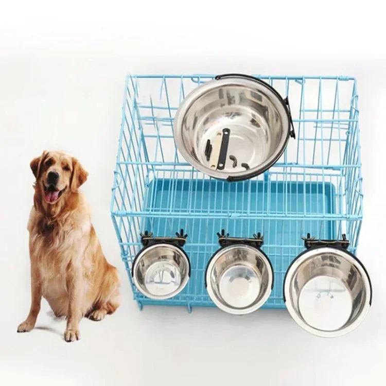 Stainless Steel Suspension Style Dog Feeding Bowl, Size: M - Trustpick